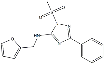 N-(2-furylmethyl)-N-[1-(methylsulfonyl)-3-phenyl-1H-1,2,4-triazol-5-yl]amine Struktur