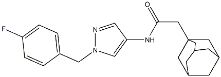 2-(1-adamantyl)-N-[1-(4-fluorobenzyl)-1H-pyrazol-4-yl]acetamide Struktur