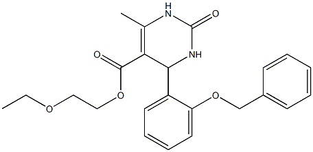 2-ethoxyethyl 4-[2-(benzyloxy)phenyl]-6-methyl-2-oxo-1,2,3,4-tetrahydro-5-pyrimidinecarboxylate Struktur