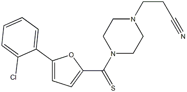 3-(4-{[5-(2-chlorophenyl)-2-furyl]carbothioyl}piperazin-1-yl)propanenitrile Struktur