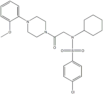 4-chloro-N-cyclohexyl-N-{2-[4-(2-methoxyphenyl)-1-piperazinyl]-2-oxoethyl}benzenesulfonamide Struktur