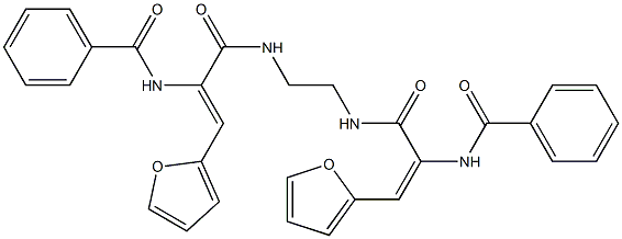 N-[1-{[(2-{[2-(benzoylamino)-3-(2-furyl)acryloyl]amino}ethyl)amino]carbonyl}-2-(2-furyl)vinyl]benzamide Struktur