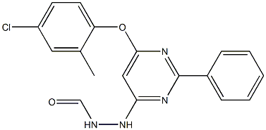 N'-[6-(4-chloro-2-methylphenoxy)-2-phenylpyrimidin-4-yl]formic hydrazide Struktur