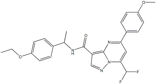 7-(difluoromethyl)-N-[1-(4-ethoxyphenyl)ethyl]-5-(4-methoxyphenyl)pyrazolo[1,5-a]pyrimidine-3-carboxamide Struktur