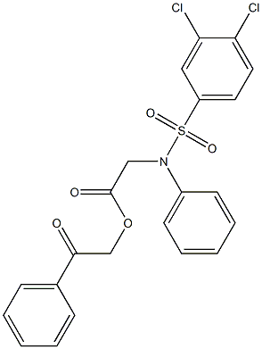 2-oxo-2-phenylethyl {[(3,4-dichlorophenyl)sulfonyl]anilino}acetate Struktur