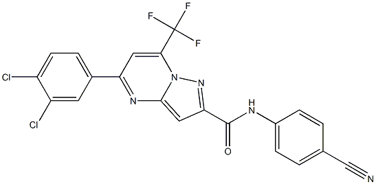 N-(4-cyanophenyl)-5-(3,4-dichlorophenyl)-7-(trifluoromethyl)pyrazolo[1,5-a]pyrimidine-2-carboxamide Struktur