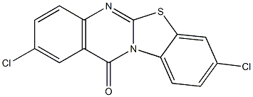 2,8-dichloro-12H-[1,3]benzothiazolo[2,3-b]quinazolin-12-one Struktur