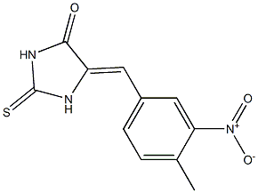 5-{3-nitro-4-methylbenzylidene}-2-thioxo-4-imidazolidinone Struktur