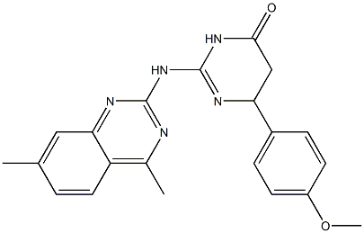 2-[(4,7-dimethyl-2-quinazolinyl)amino]-6-(4-methoxyphenyl)-5,6-dihydro-4(3H)-pyrimidinone Struktur