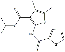 isopropyl 4,5-dimethyl-2-[(2-thienylcarbonyl)amino]-3-thiophenecarboxylate Struktur