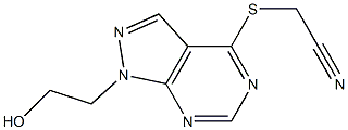 {[1-(2-hydroxyethyl)-1H-pyrazolo[3,4-d]pyrimidin-4-yl]sulfanyl}acetonitrile Struktur