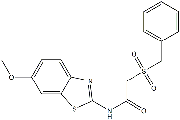 2-(benzylsulfonyl)-N-(6-methoxy-1,3-benzothiazol-2-yl)acetamide Struktur