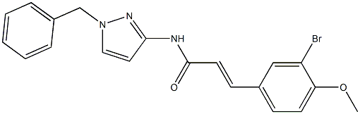 N-(1-benzyl-1H-pyrazol-3-yl)-3-(3-bromo-4-methoxyphenyl)acrylamide Struktur