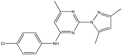 N-(4-chlorophenyl)-N-[2-(3,5-dimethyl-1H-pyrazol-1-yl)-6-methyl-4-pyrimidinyl]amine Struktur