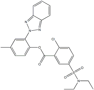 2-(2H-1,2,3-benzotriazol-2-yl)-4-methylphenyl 2-chloro-5-[(diethylamino)sulfonyl]benzoate Struktur