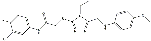 N-(3-chloro-4-methylphenyl)-2-({4-ethyl-5-[(4-methoxyanilino)methyl]-4H-1,2,4-triazol-3-yl}sulfanyl)acetamide Struktur