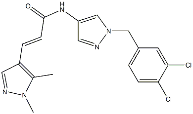 N-[1-(3,4-dichlorobenzyl)-1H-pyrazol-4-yl]-3-(1,5-dimethyl-1H-pyrazol-4-yl)acrylamide Struktur