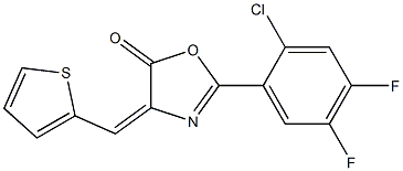 2-(2-chloro-4,5-difluorophenyl)-4-(2-thienylmethylene)-1,3-oxazol-5(4H)-one Struktur