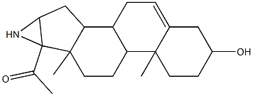 1-(2-hydroxy-4a,6a-dimethyl-2,3,4,4a,4b,5,6,6a,7,7a,8,8a,8b,9-tetradecahydronaphtho[2',1':4,5]indeno[1,2-b]aziren-6b(1H)-yl)ethanone Struktur