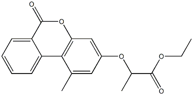 ethyl 2-[(1-methyl-6-oxo-6H-benzo[c]chromen-3-yl)oxy]propanoate Struktur