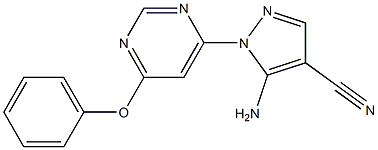 5-amino-1-(6-phenoxy-4-pyrimidinyl)-1H-pyrazole-4-carbonitrile Struktur