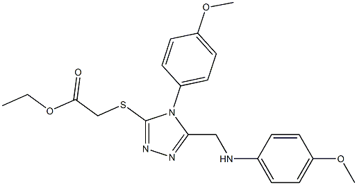 ethyl {[5-[(4-methoxyanilino)methyl]-4-(4-methoxyphenyl)-4H-1,2,4-triazol-3-yl]sulfanyl}acetate Struktur