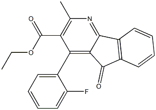 ethyl 4-(2-fluorophenyl)-2-methyl-5-oxo-5H-indeno[1,2-b]pyridine-3-carboxylate Struktur