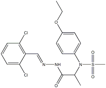 N-{2-[2-(2,6-dichlorobenzylidene)hydrazino]-1-methyl-2-oxoethyl}-N-(4-ethoxyphenyl)methanesulfonamide Struktur