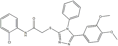 N-(2-chlorophenyl)-2-{[5-(3,4-dimethoxyphenyl)-4-phenyl-4H-1,2,4-triazol-3-yl]sulfanyl}acetamide Struktur