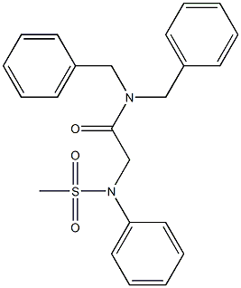 N,N-dibenzyl-2-[(methylsulfonyl)anilino]acetamide Struktur