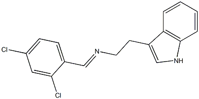 N-(2,4-dichlorobenzylidene)-N-[2-(1H-indol-3-yl)ethyl]amine Struktur