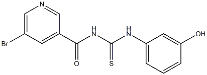 N-[(5-bromo-3-pyridinyl)carbonyl]-N'-(3-hydroxyphenyl)thiourea Struktur