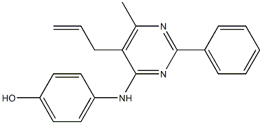 4-[(5-allyl-6-methyl-2-phenyl-4-pyrimidinyl)amino]phenol Struktur