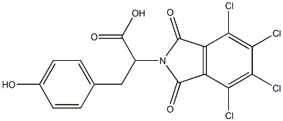 3-(4-hydroxyphenyl)-2-(4,5,6,7-tetrachloro-1,3-dioxo-1,3-dihydro-2H-isoindol-2-yl)propanoic acid Struktur