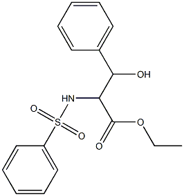 ethyl 3-hydroxy-3-phenyl-2-[(phenylsulfonyl)amino]propanoate Struktur