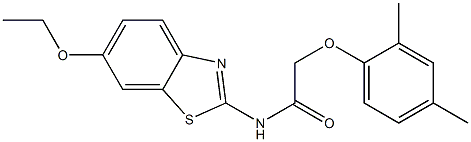 2-(2,4-dimethylphenoxy)-N-(6-ethoxy-1,3-benzothiazol-2-yl)acetamide Struktur