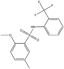 2-methoxy-5-methyl-N-[2-(trifluoromethyl)phenyl]benzenesulfonamide Struktur