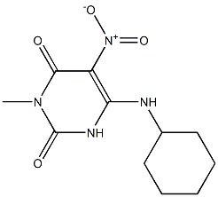 6-(cyclohexylamino)-5-nitro-3-methyl-2,4(1H,3H)-pyrimidinedione Struktur