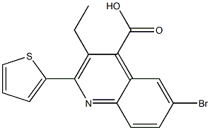 6-bromo-3-ethyl-2-(2-thienyl)-4-quinolinecarboxylic acid Struktur