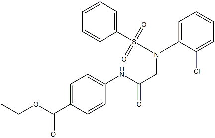 ethyl 4-({[2-chloro(phenylsulfonyl)anilino]acetyl}amino)benzoate Struktur