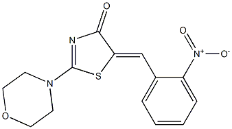 5-{2-nitrobenzylidene}-2-(4-morpholinyl)-1,3-thiazol-4(5H)-one Struktur