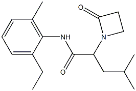 N-(2-ethyl-6-methylphenyl)-4-methyl-2-(2-oxo-1-azetidinyl)pentanamide Struktur