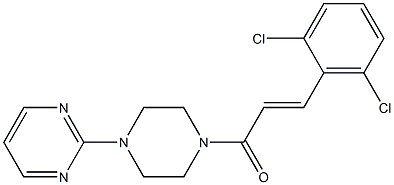 2-{4-[3-(2,6-dichlorophenyl)acryloyl]-1-piperazinyl}pyrimidine Struktur