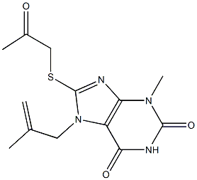 3-methyl-7-(2-methyl-2-propenyl)-8-[(2-oxopropyl)sulfanyl]-3,7-dihydro-1H-purine-2,6-dione Struktur