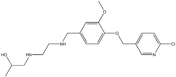 1-{[2-({4-[(6-chloro-3-pyridinyl)methoxy]-3-methoxybenzyl}amino)ethyl]amino}-2-propanol Struktur