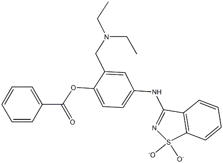 2-[(diethylamino)methyl]-4-[(1,1-dioxido-1,2-benzisothiazol-3-yl)amino]phenyl benzoate Struktur