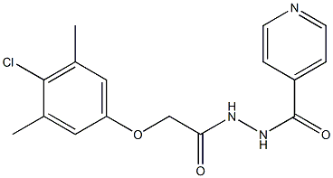 2-(4-chloro-3,5-dimethylphenoxy)-N'-isonicotinoylacetohydrazide Struktur