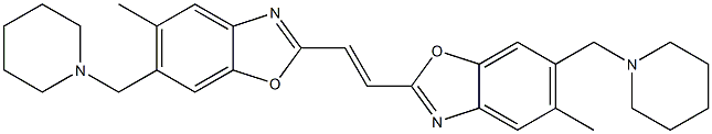 5-methyl-2-{2-[5-methyl-6-(1-piperidinylmethyl)-1,3-benzoxazol-2-yl]vinyl}-6-(1-piperidinylmethyl)-1,3-benzoxazole Struktur