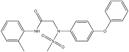 N-(2-methylphenyl)-2-[(methylsulfonyl)-4-phenoxyanilino]acetamide Struktur