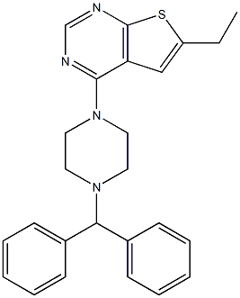 4-(4-benzhydryl-1-piperazinyl)-6-ethylthieno[2,3-d]pyrimidine Struktur